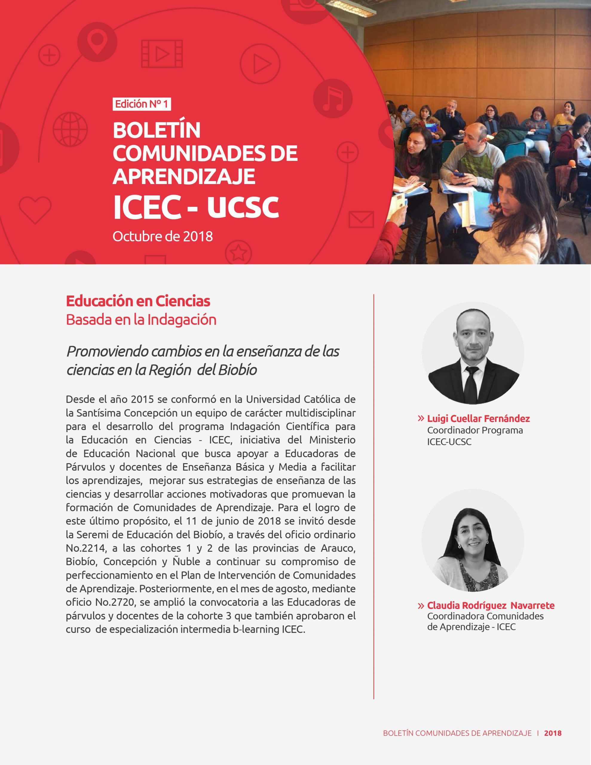 Boletín / Comunidades de Aprendizaje UCSC N°1
